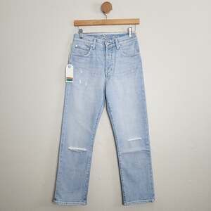 NWT AG Adriano Goldschmied Daily Blue Hype Ankle Distressed Light Wash Jeans 31